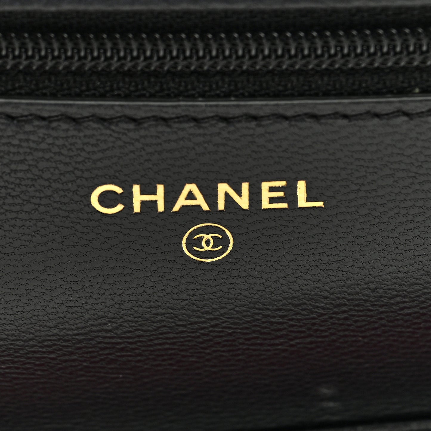 Goatskin Quilted Timeless CC Wallet On Chain WOC Black
