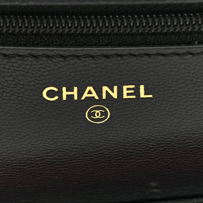 Chanel Goatskin Quilted Timeless CC Wallet On Chain WOC Black 6 of 9