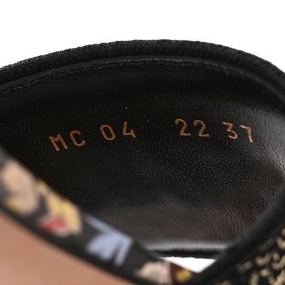Christian Dior Canvas Toile de Jouy Pop Embroidered Dway Flat Slide Sandals 37 Black Multicolor 9 of 10