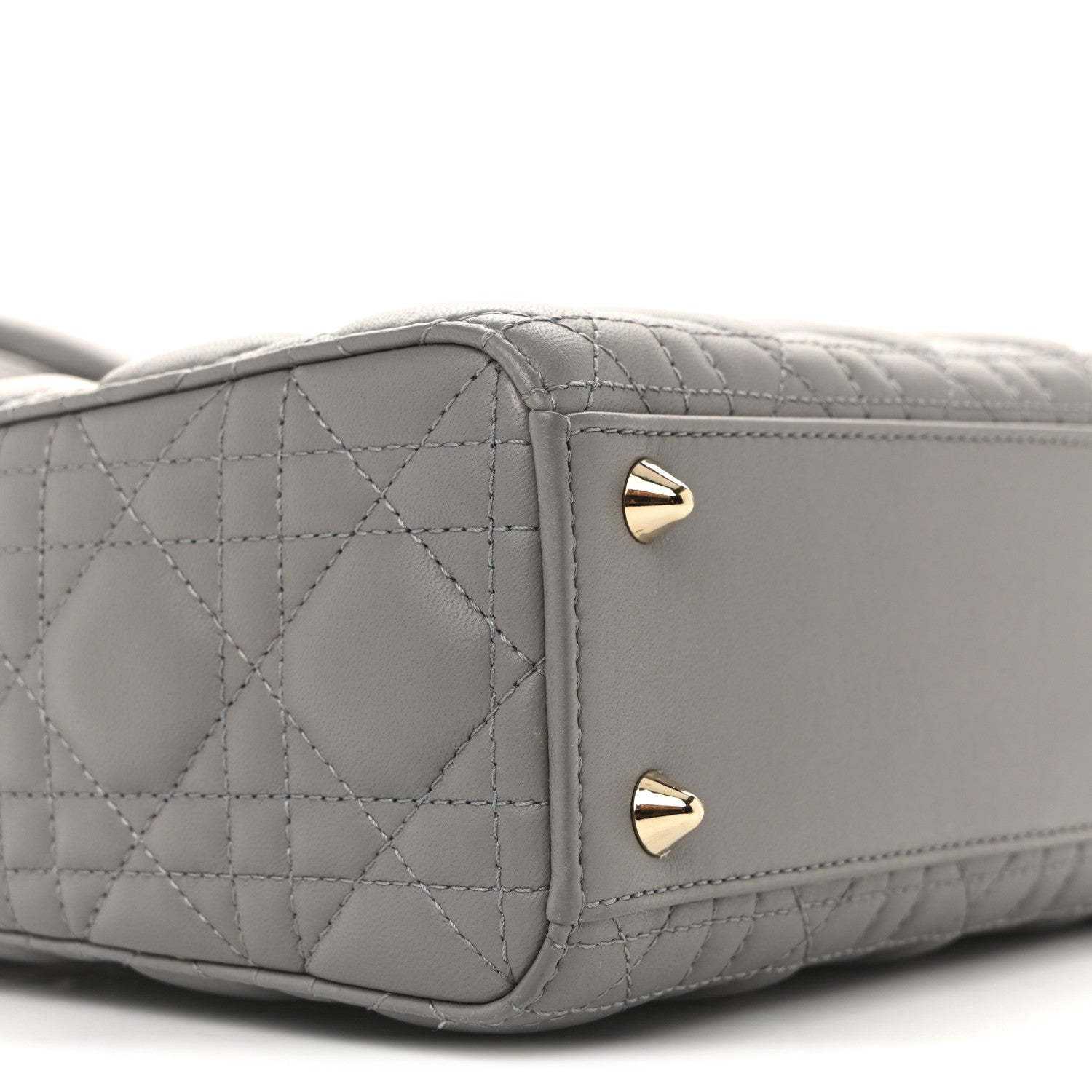 Christian Dior Lambskin Cannage Small My ABCDior Lady Dior Grey 9 of 12