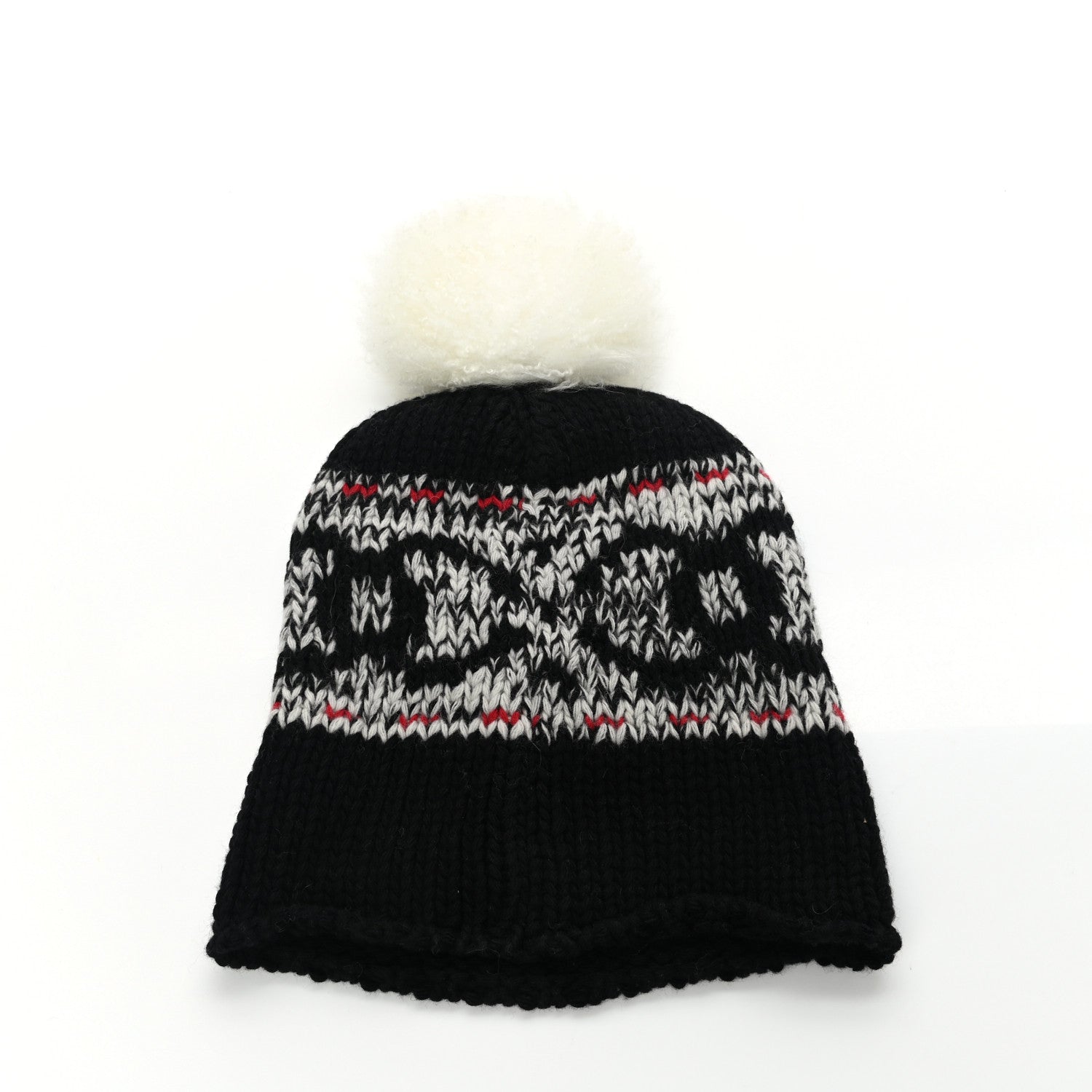 Chanel Wool Shearling CC Beanie Hat Black Multicolor 3 of 5
