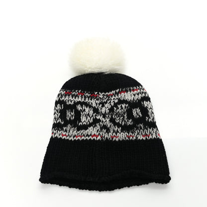 Chanel Wool Shearling CC Beanie Hat Black Multicolor 3 of 5