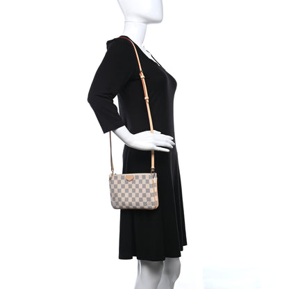 Louis Vuitton Damier Azur Double Zip Pochette 2 of 13