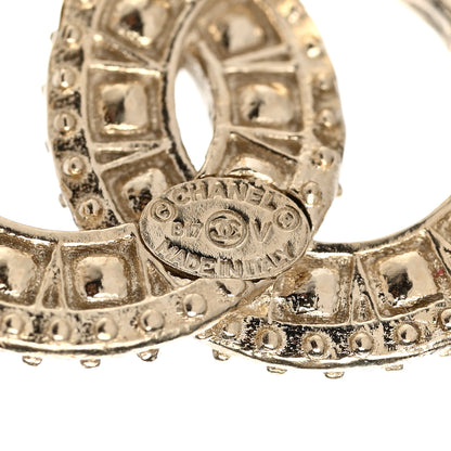 Chanel Crystal Timeless CC Earrings Light Gold 4 of 5