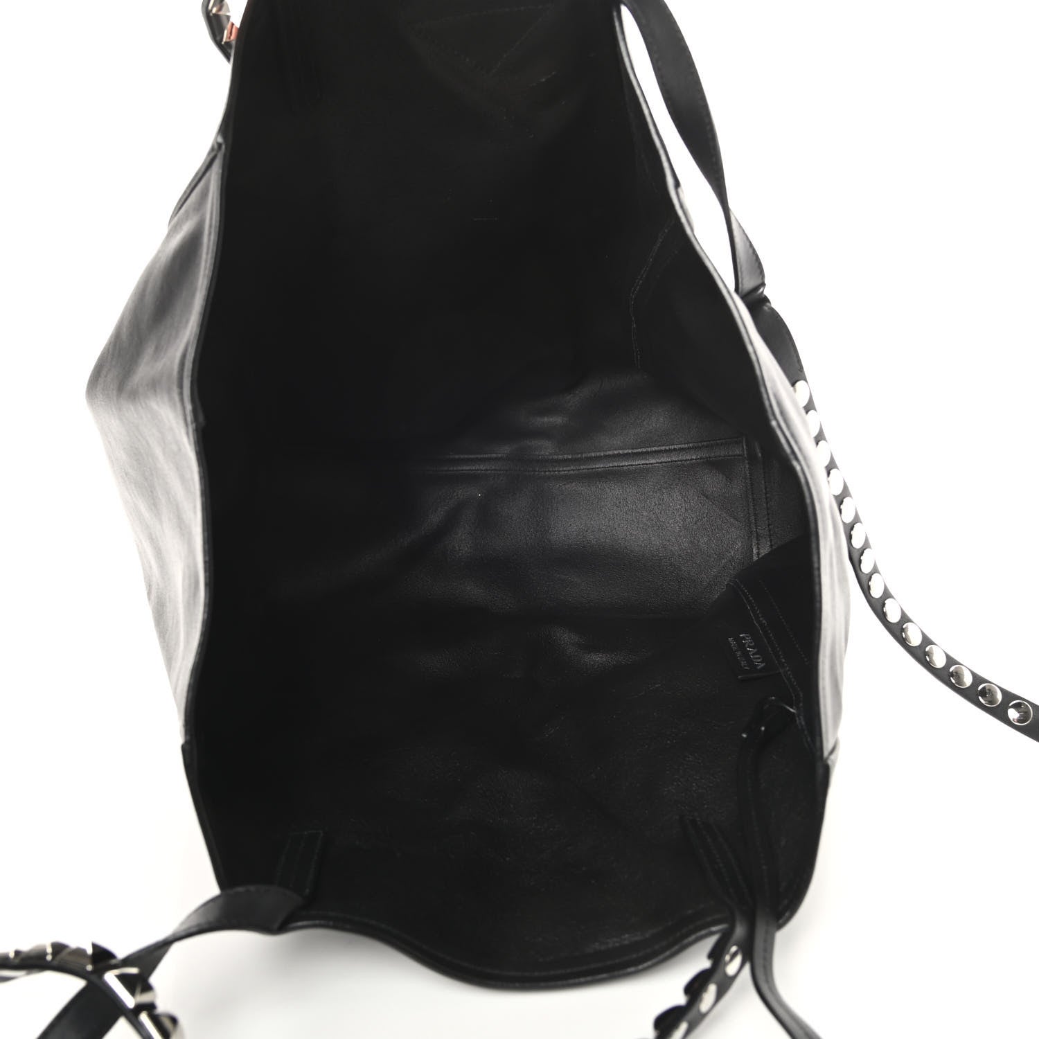 Prada Grace Lux Studded Large Concept Shopper Tote Black 6 of 11