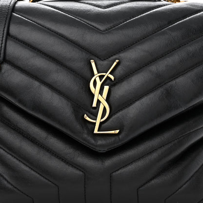 Saint Laurent Calfskin Y Quilted Monogram Medium Loulou Chain Satchel Black 9 of 12
