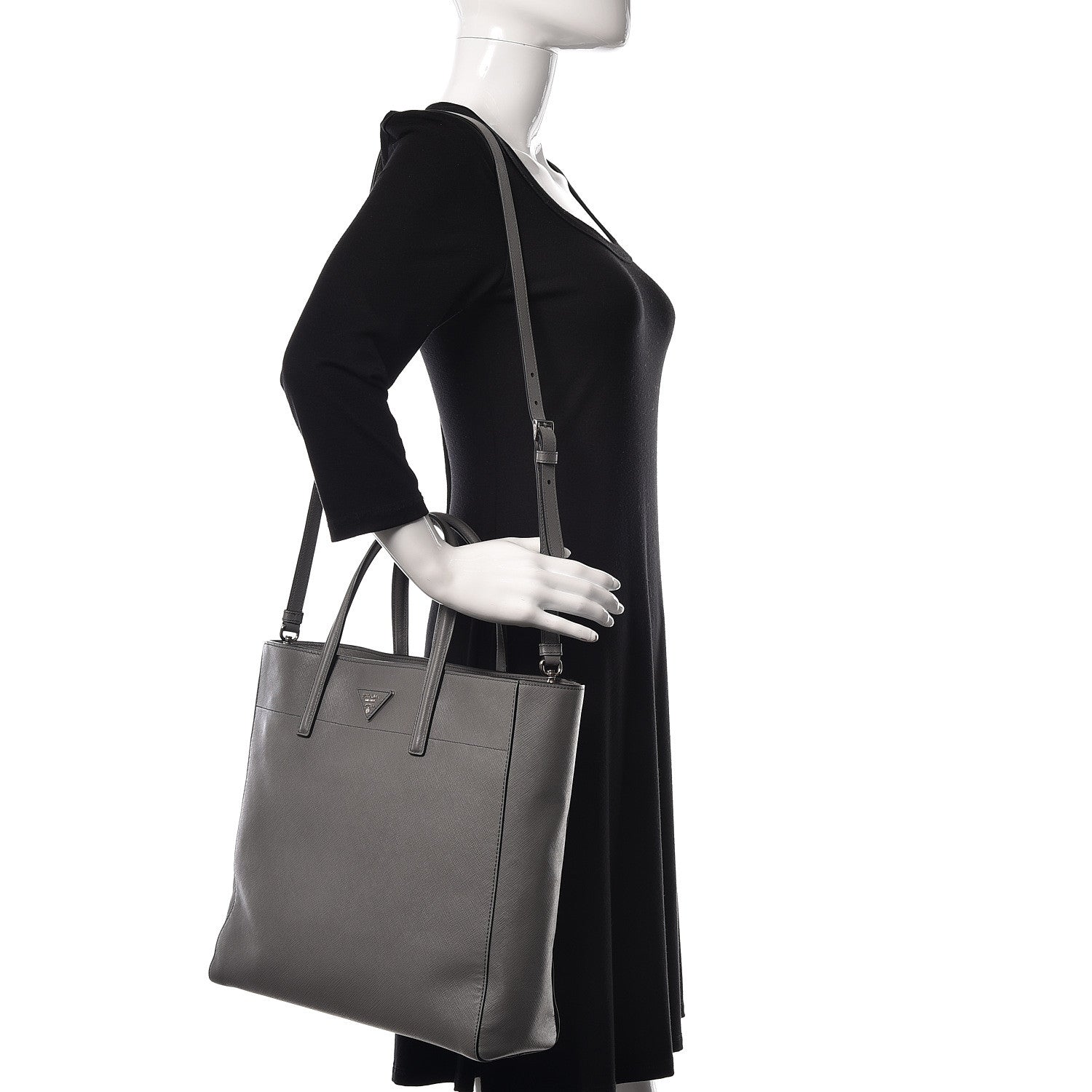 Prada Saffiano Soft Tote Marmo 2 of 10