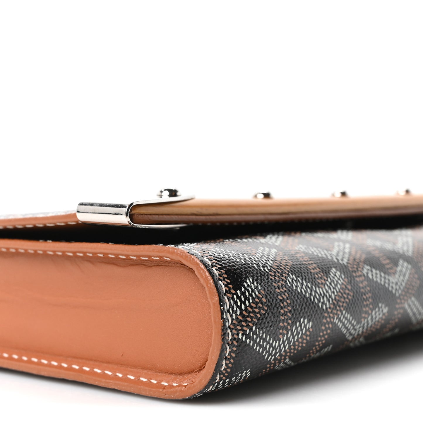 Goyardine Monte Carlo Bois Clutch With Strap Black Gold