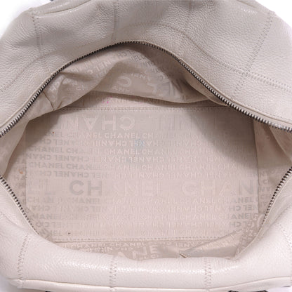 Chanel Leather Square Stitched Bowler White 6 of 8