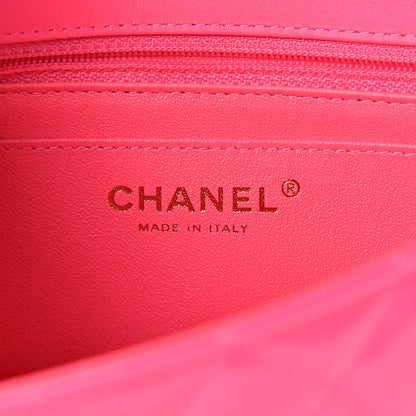 Chanel Patent Quilted Mini Rectangular Flap Pink 6 of 10