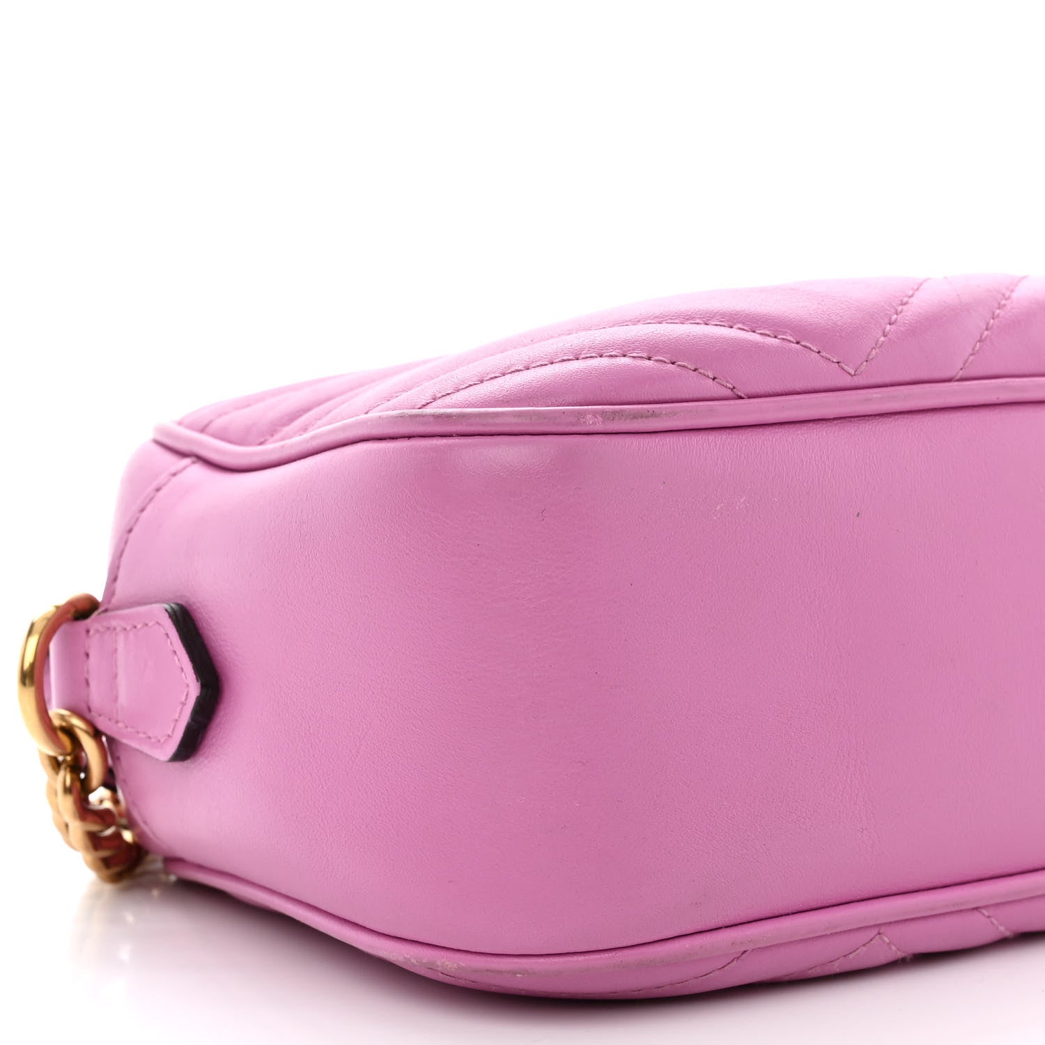 Gucci Calfskin Matelasse Small GG Marmont Chain Shoulder Bag Candy Mousse 9 of 13