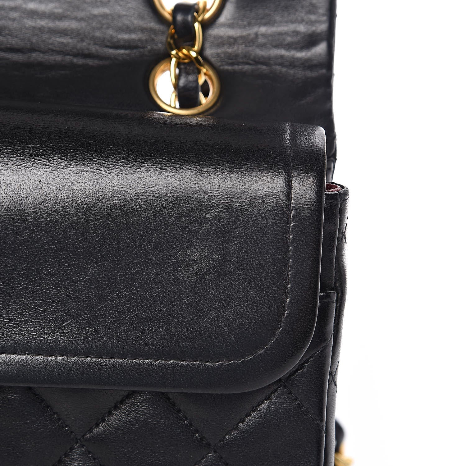 Chanel Lambskin Quilted Medium Double Flap Black 12 of 14