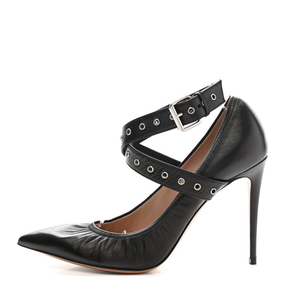 Valentino Garavani Nappa Love Latch Cross Strap 100mm Pumps 36.5 Black 1 of 9