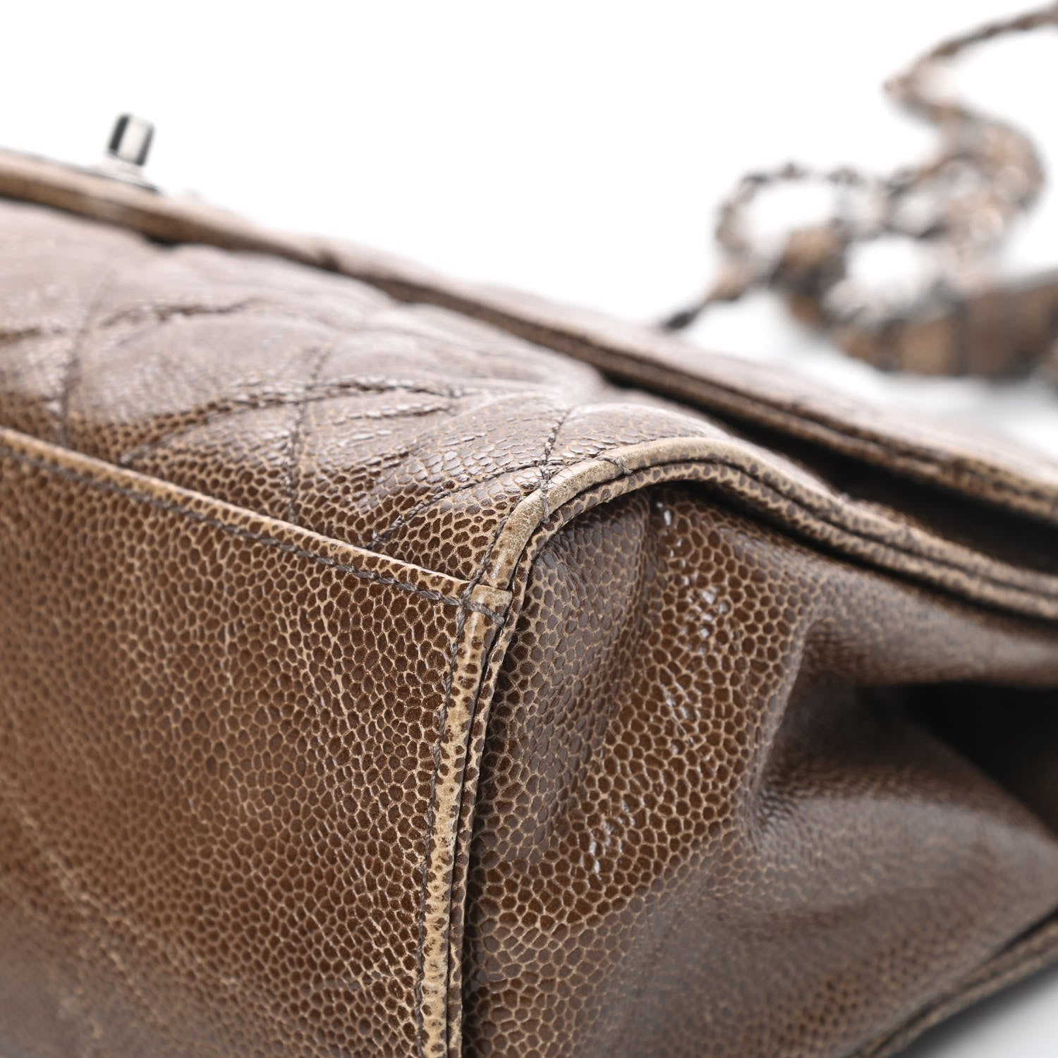 Chanel Crumpled Grained Calfskin Jumbo CC Crave Flap Beige 10 of 18