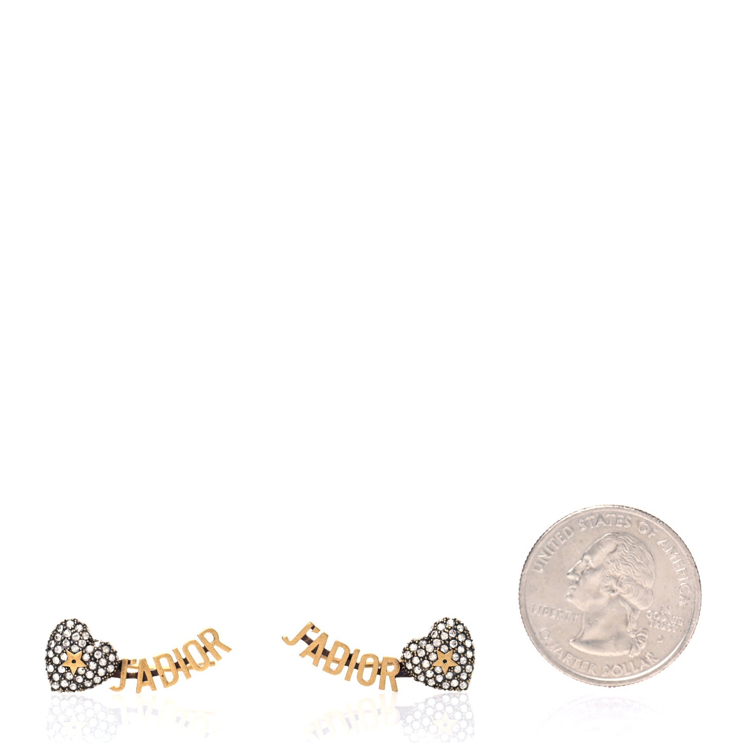 Metal Crystal J'Adior Heart Earrings Aged Gold