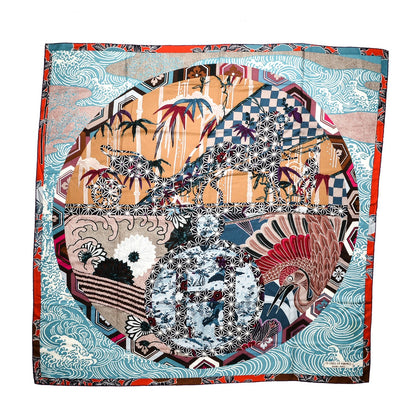 Hermes Cashmere Silk Ex Libris En Monogram Kimonos Shawl 140 1 of 5