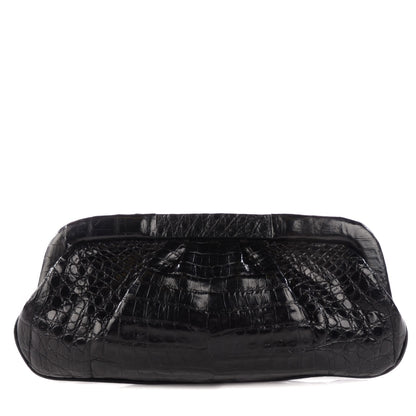 Nancy Gonzalez Crocodile Frame Clutch Black 1 of 8