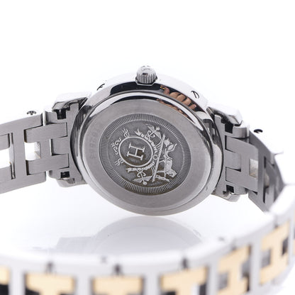 Hermes Stainless Steel Mother of Pearl 24mm Clipper Quartz Watch Gold 4 of 5
