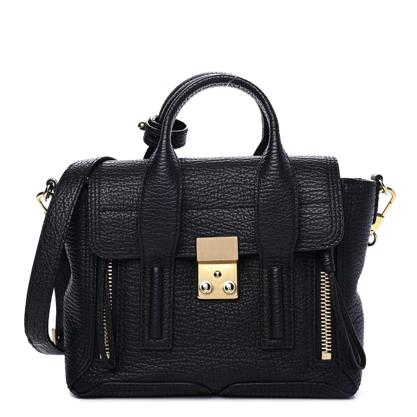 Textured Calfskin Mini Pashli Satchel Black