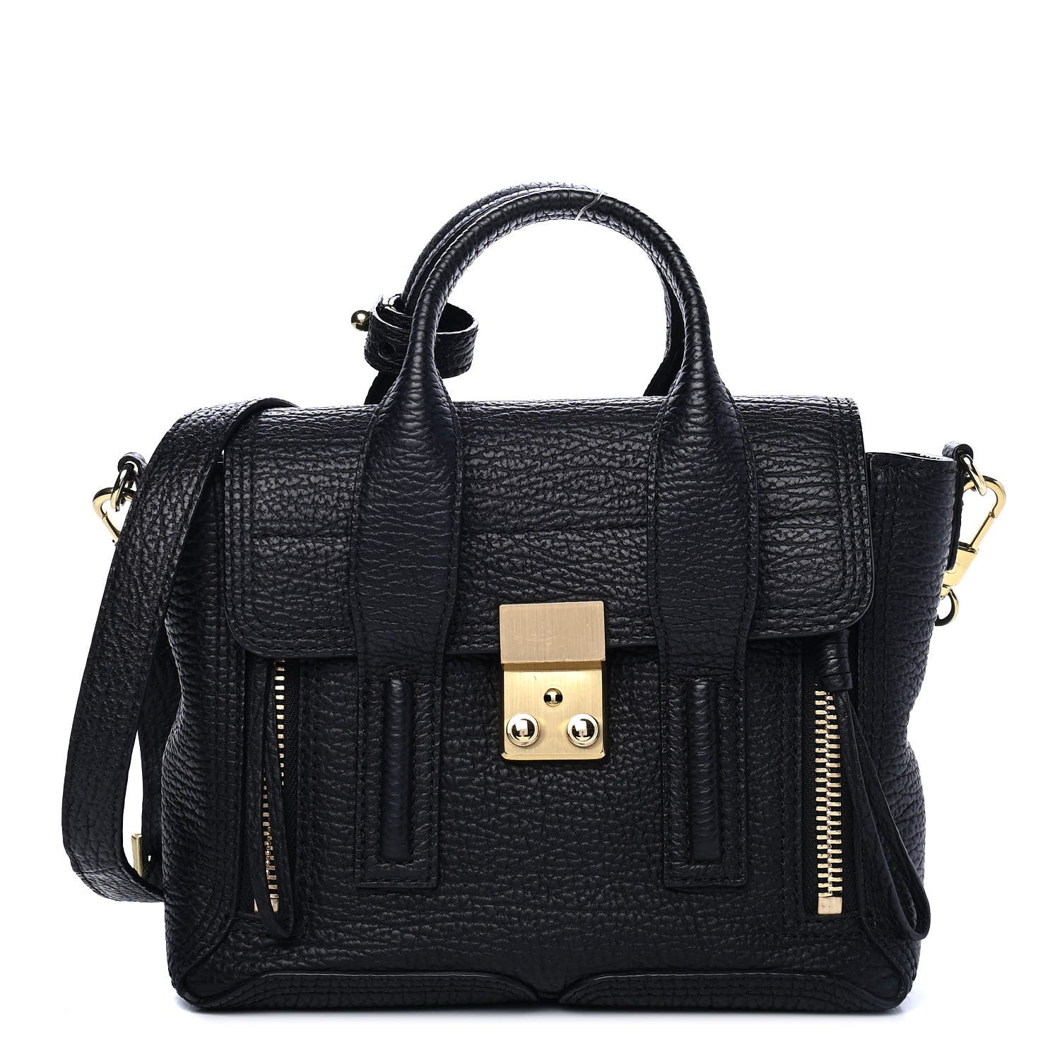 3.1 Phillip Lim Textured Calfskin Mini Pashli Satchel Black 1 of 4