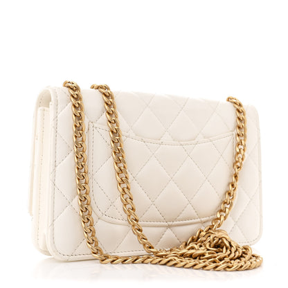 Chanel Lambskin Quilted Pillow Crush Wallet On Chain WOC White 3 of 13