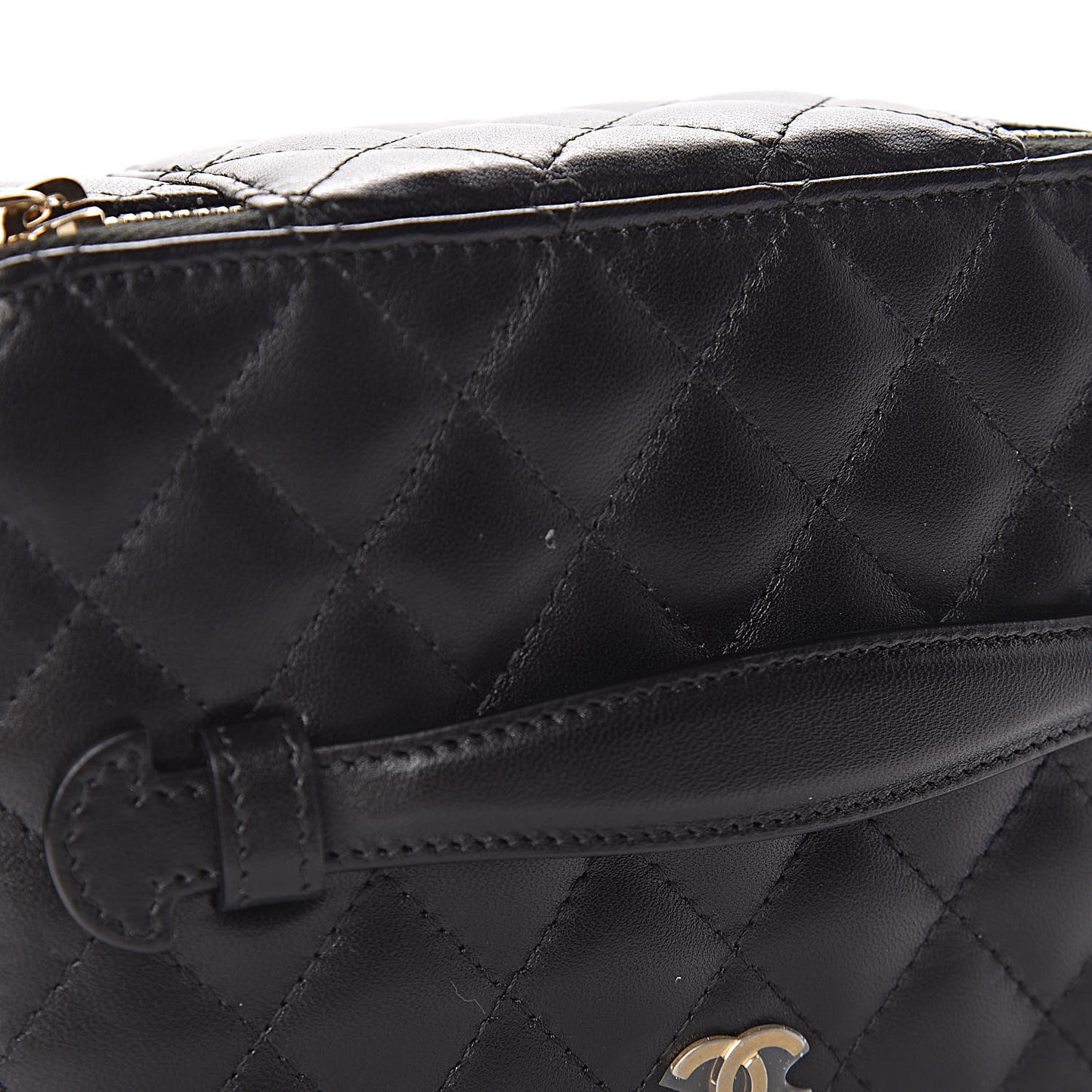 Lambskin Quilted Jewelry Case Black