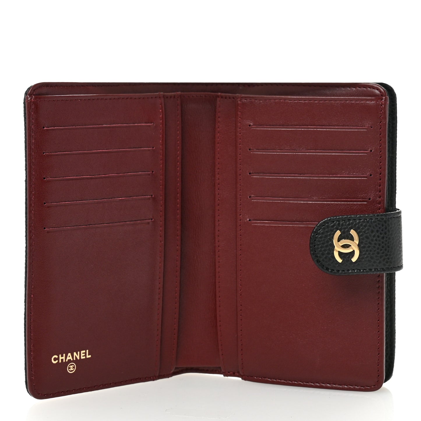 Caviar Quilted Zipped Pocket Wallet Black