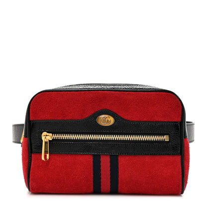 Gucci Suede Small Ophidia Belt Bag 85 34 Hibiscus Red 1 of 10