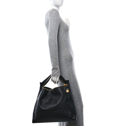 Tom Ford Pebbled Calfskin Alix Zip Clutch Black 2 of 9