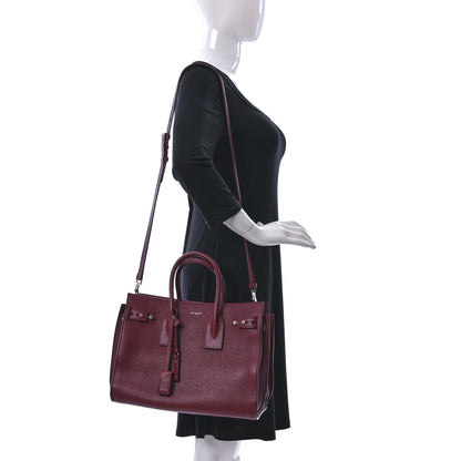 Saint Laurent Grained Calfskin Small Supple Sac De Jour Dark Pallisandre 2 of 9