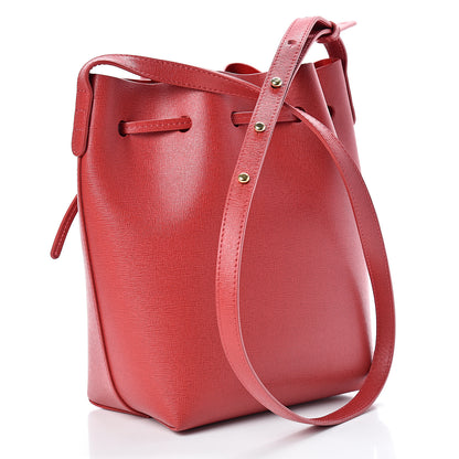 Mansur Gavriel Saffiano Mini Bucket Bag Flamma 2 of 11