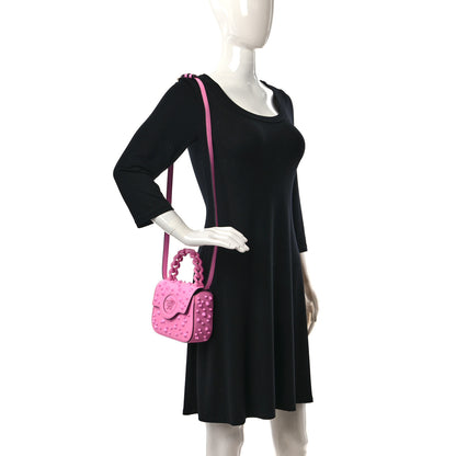 Versace Grained Calfskin Spiked Micro La Medusa Bag Pink Paradise 2 of 8