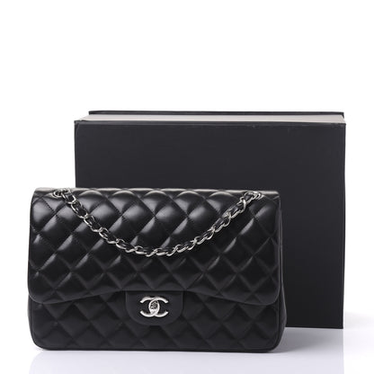 Chanel Lambskin Quilted Jumbo Double Flap Black 13 of 13