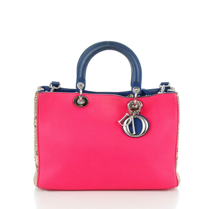 Christian Dior Calfskin Python Medium Diorissimo Fuchsia 2 of 9