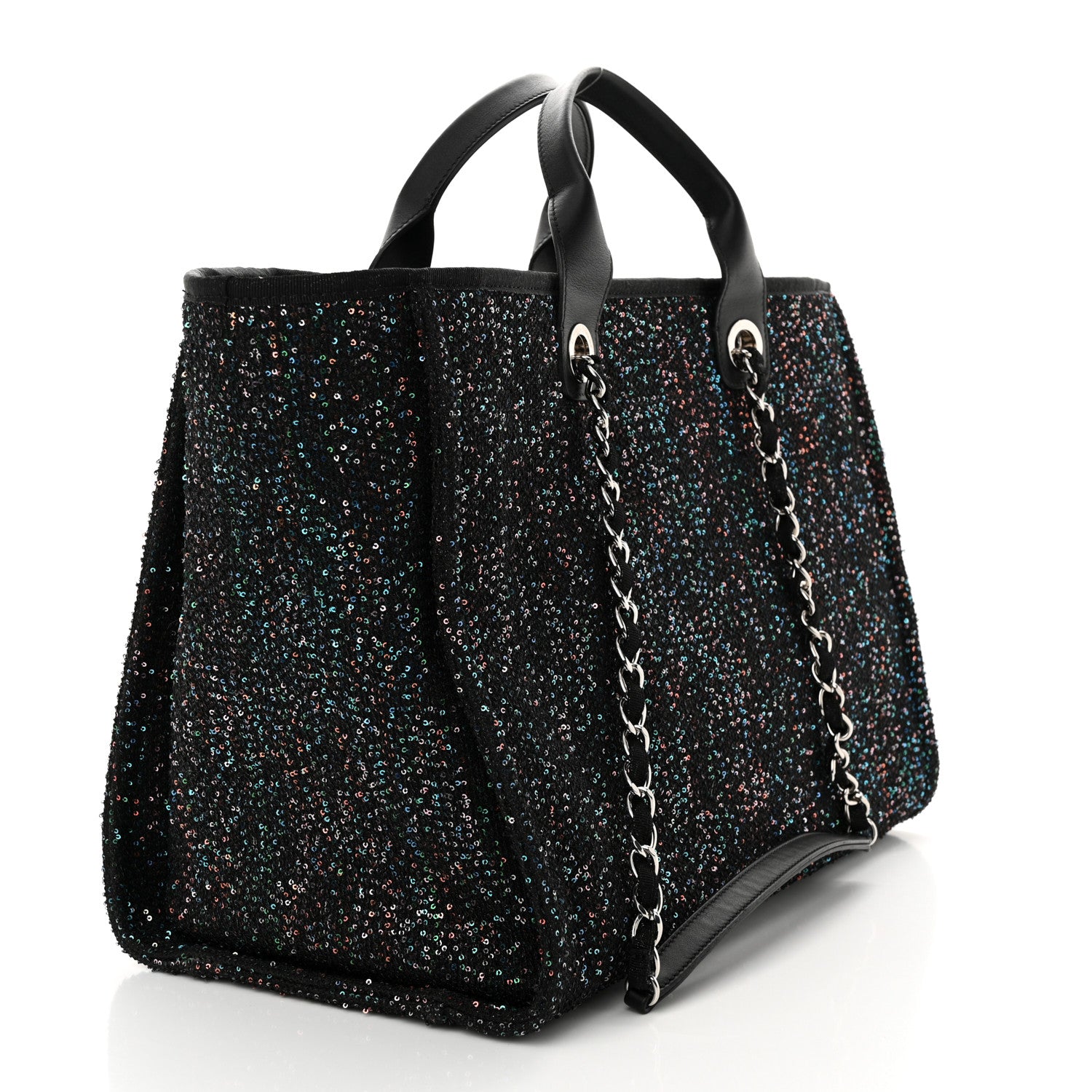 Chanel Viscose Sequins Medium Deauville Tote Black 3 of 10