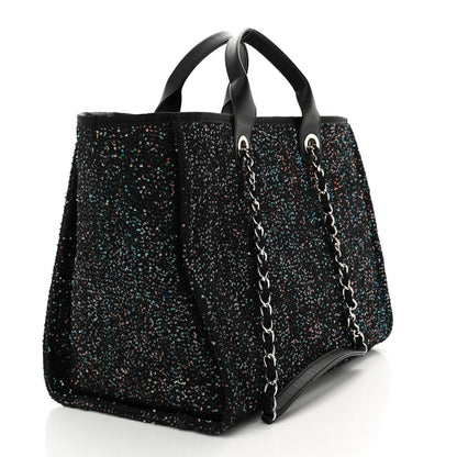 Chanel Viscose Sequins Medium Deauville Tote Black 3 of 10