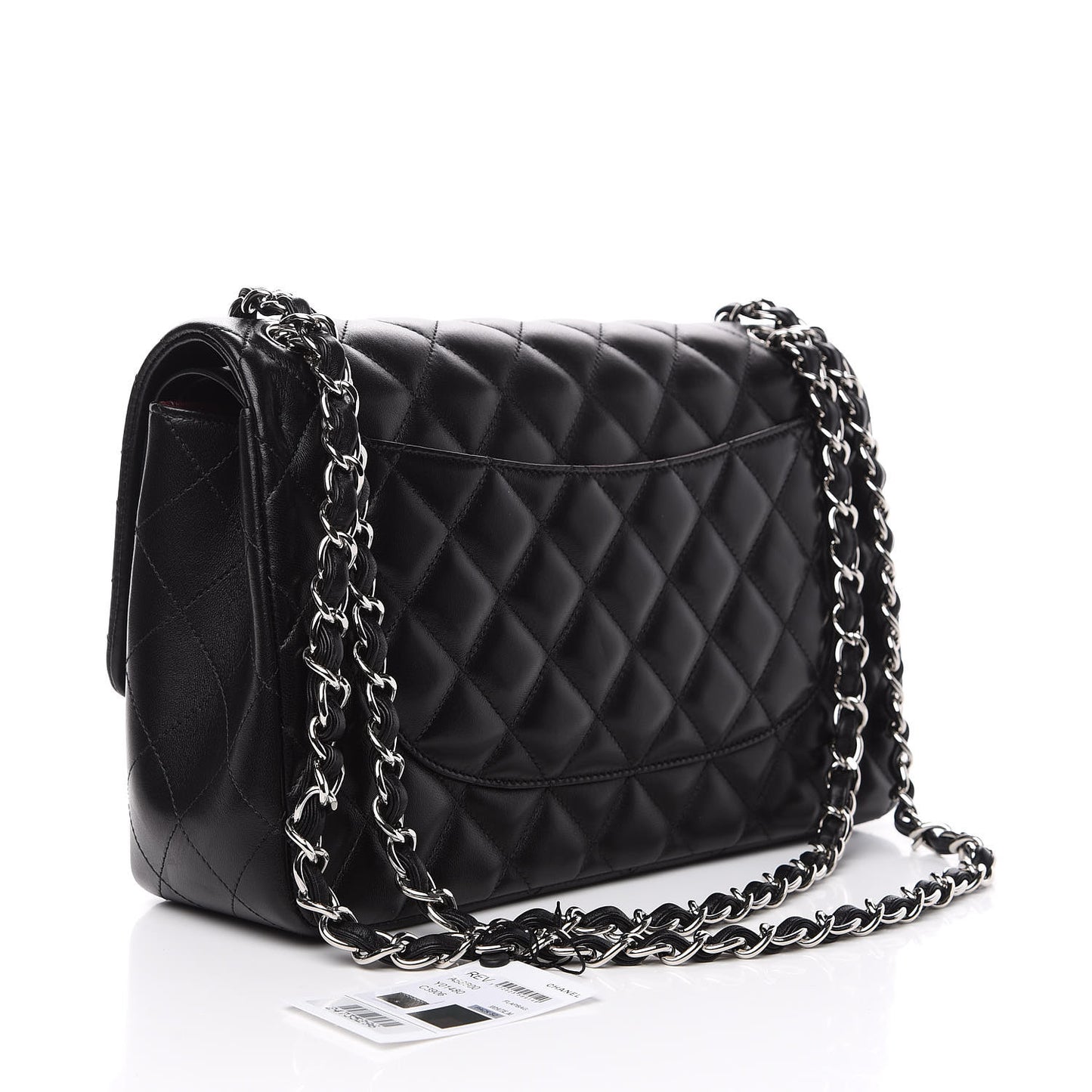 Lambskin Quilted Jumbo Double Flap Black