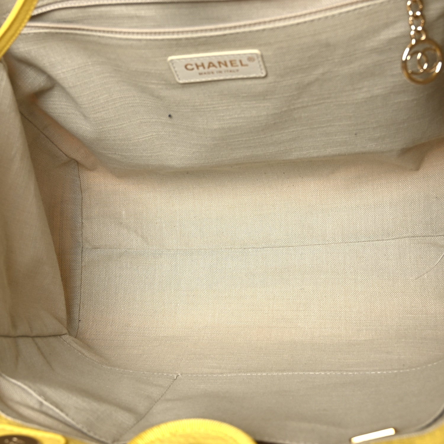 Chanel Mixed Fibers Small Deauville Tote Yellow 6 of 10
