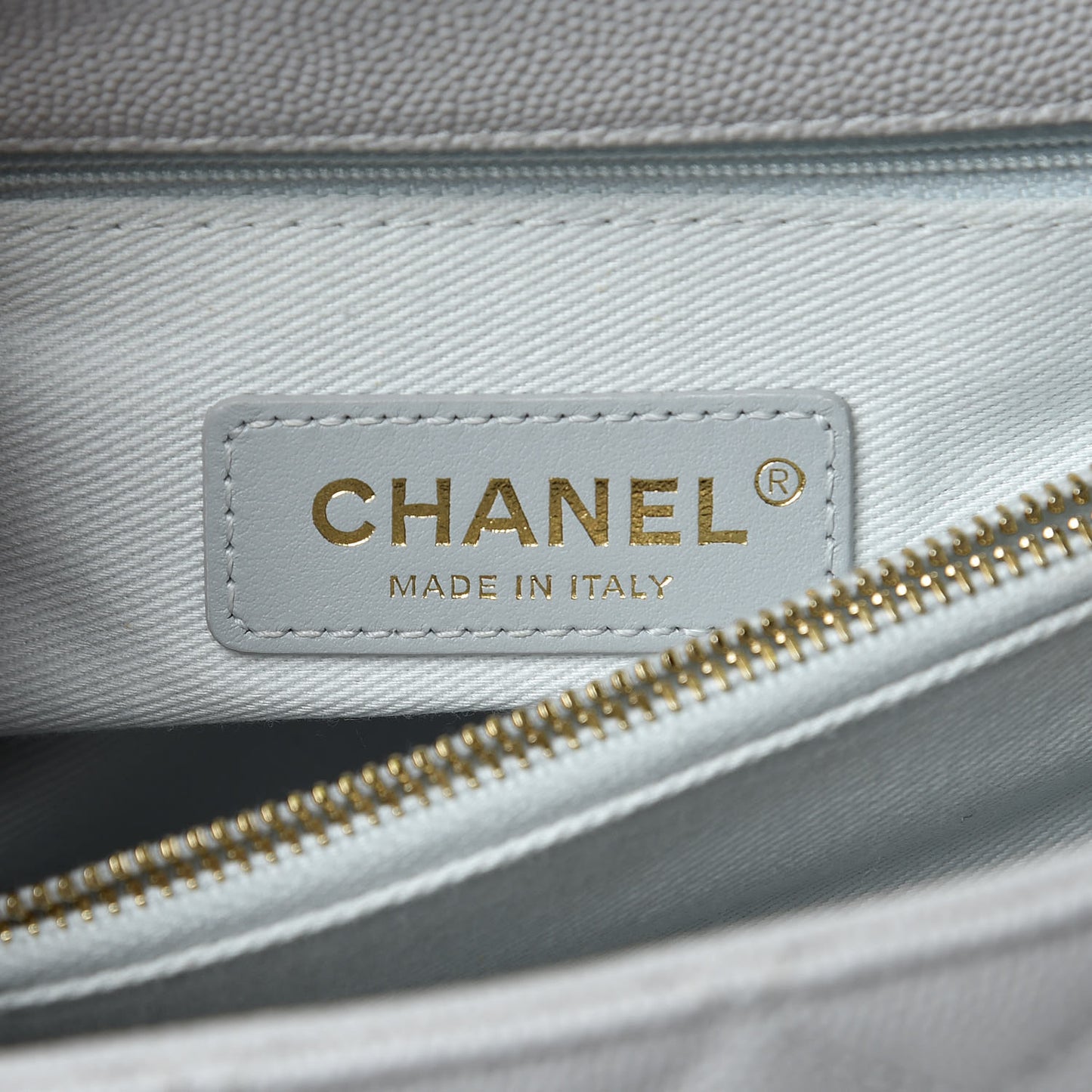 Caviar Quilted Small Coco Handle Flap Light Grey