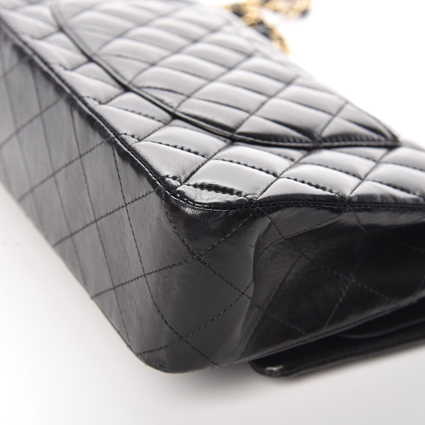 Lambskin Quilted Medium Double Flap Black