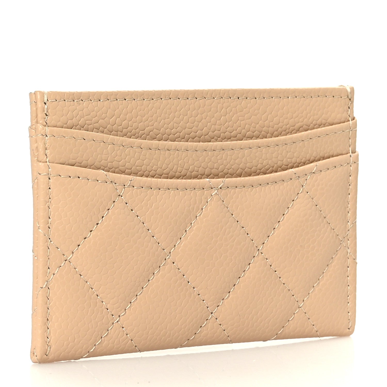 Chanel Caviar Quilted Card Holder Beige 3 of 8
