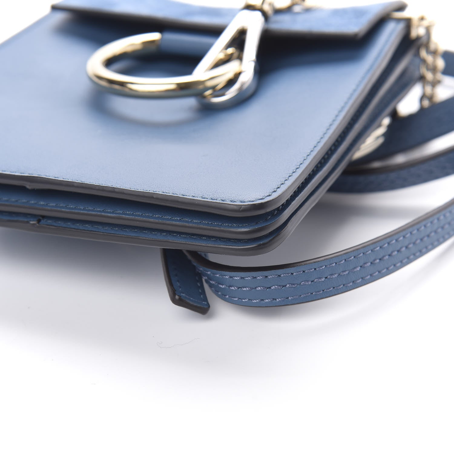 Chloe Suede Calfskin Mini Faye Bracelet Bag Vinyl Blue 8 of 10