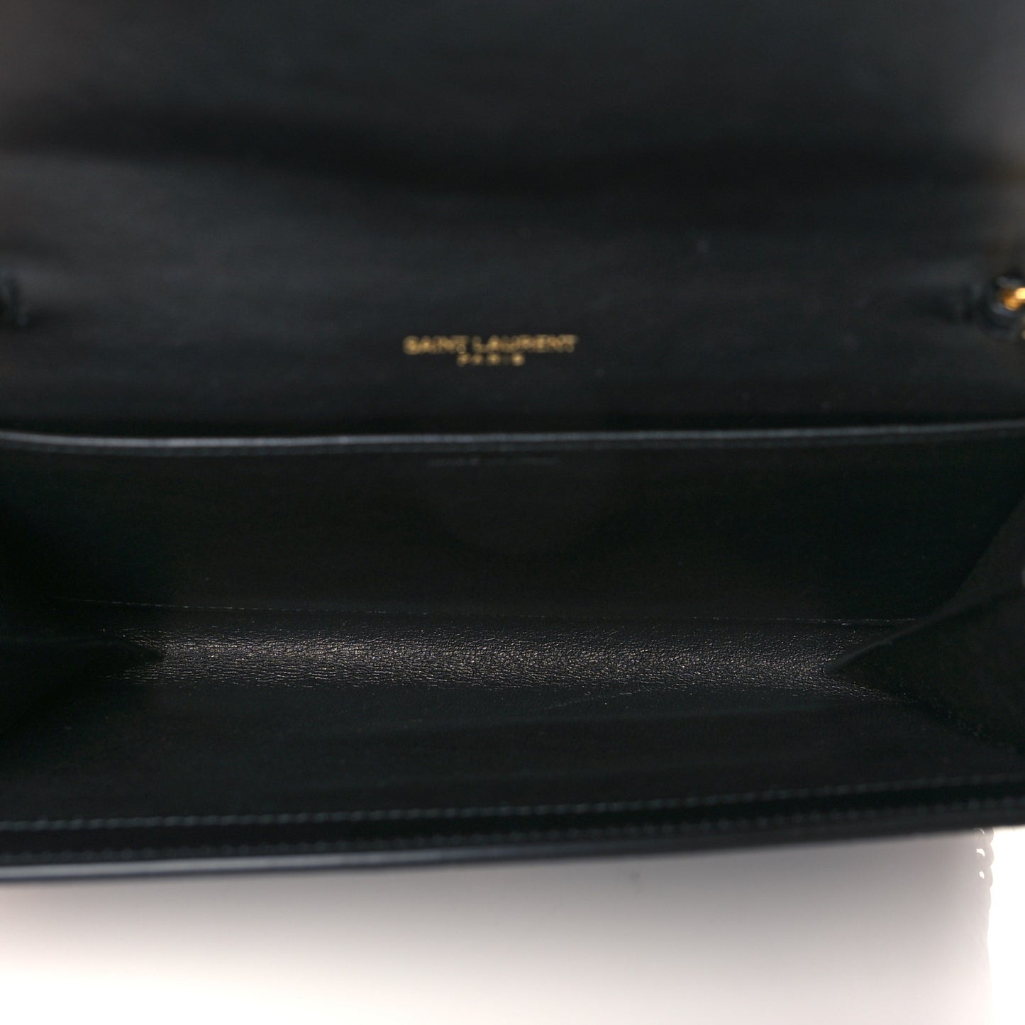 Calfskin Crocodile Embossed Monogram Uptown Chain Wallet Black