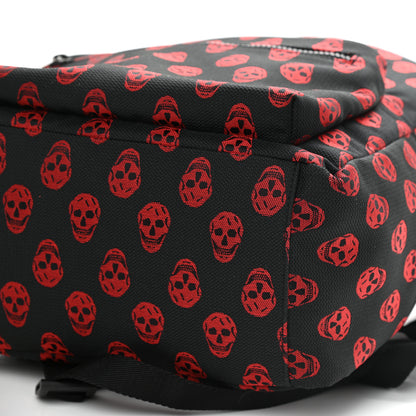 Alexander McQueen Nylon Skull Print Backpack Black Red 10 of 11