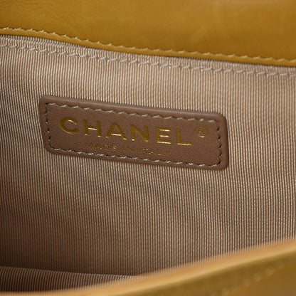 Chanel Calfskin Chevron Small Gabrielle Flap Yellow 6 of 12