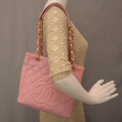 Chanel Caviar Petit Shopping Tote PST Pink 2 of 11