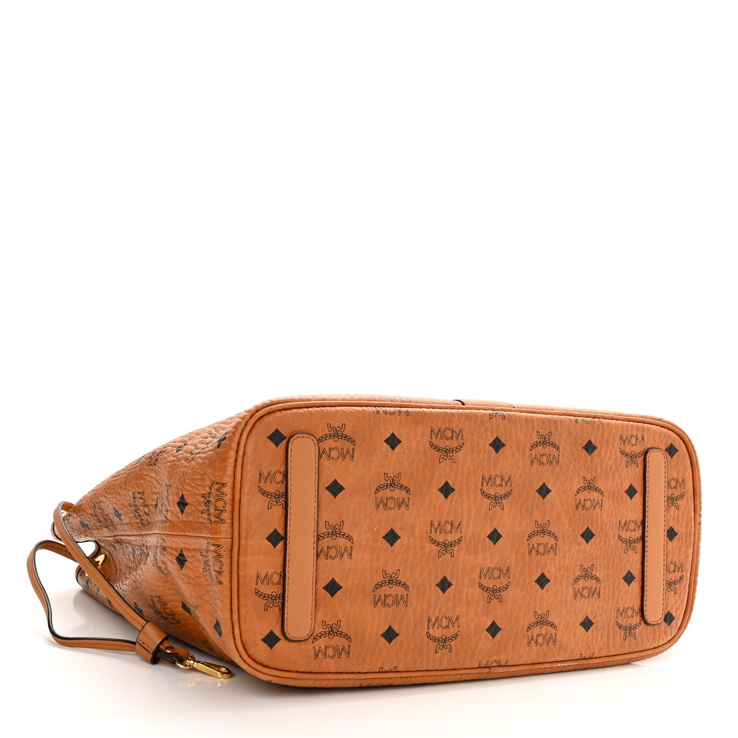 MCM Visetos Medium Liz Reversible Shopper Tote Cognac 7 of 15