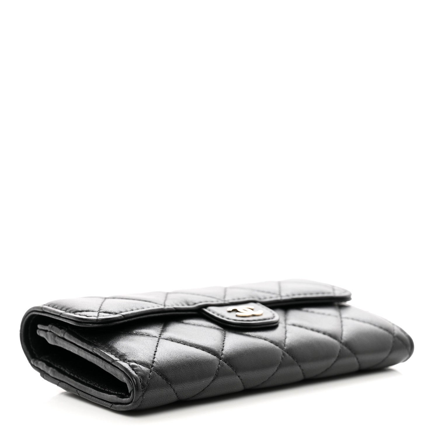 Chanel Lambskin Quilted Medium Flap Wallet Black 4 of 10