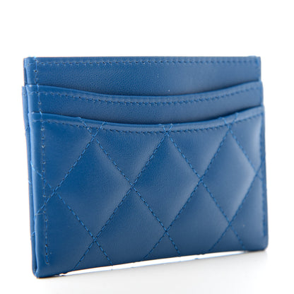 Chanel Lambskin Quilted Card Holder Blue Pink 3 of 9