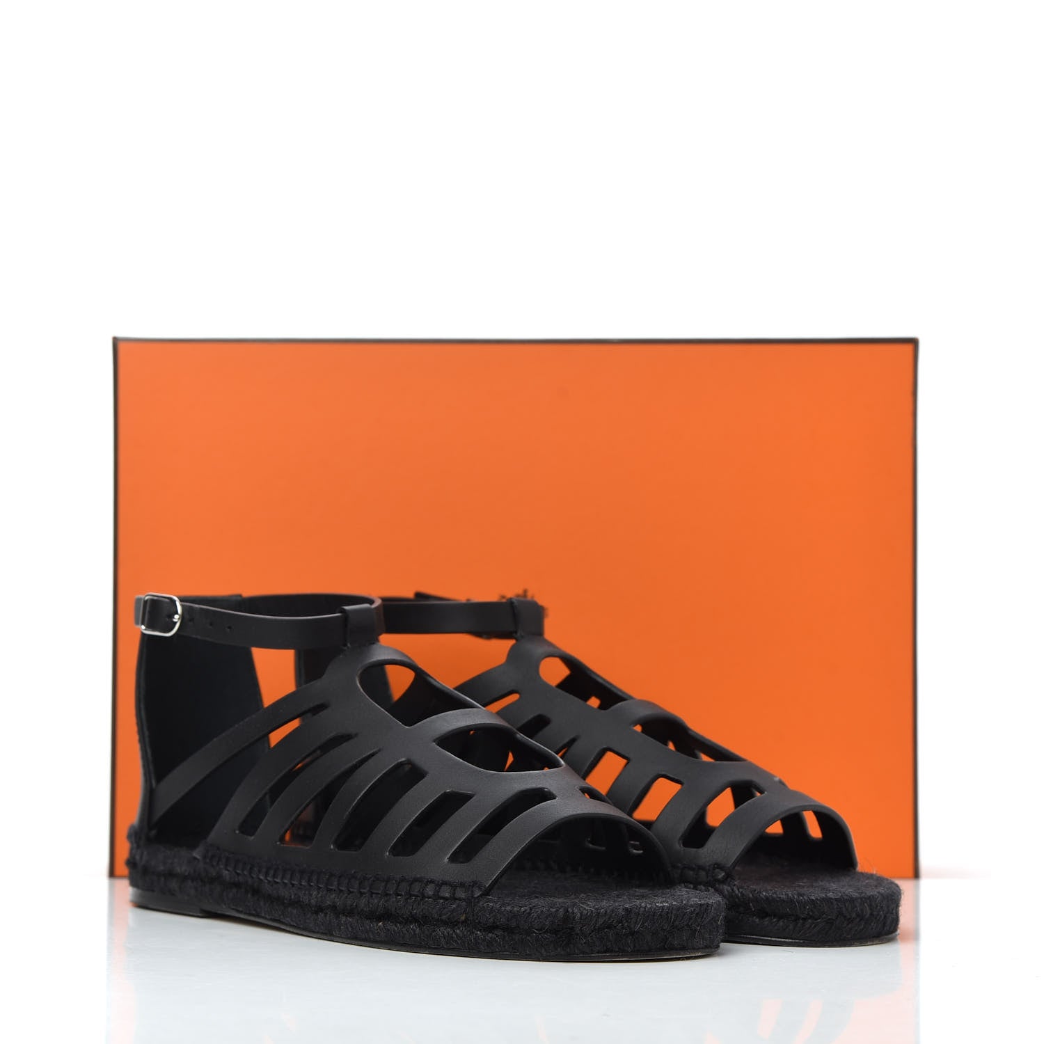 Hermes Calfskin Costanza Espadrilles 39 Black 17 of 17